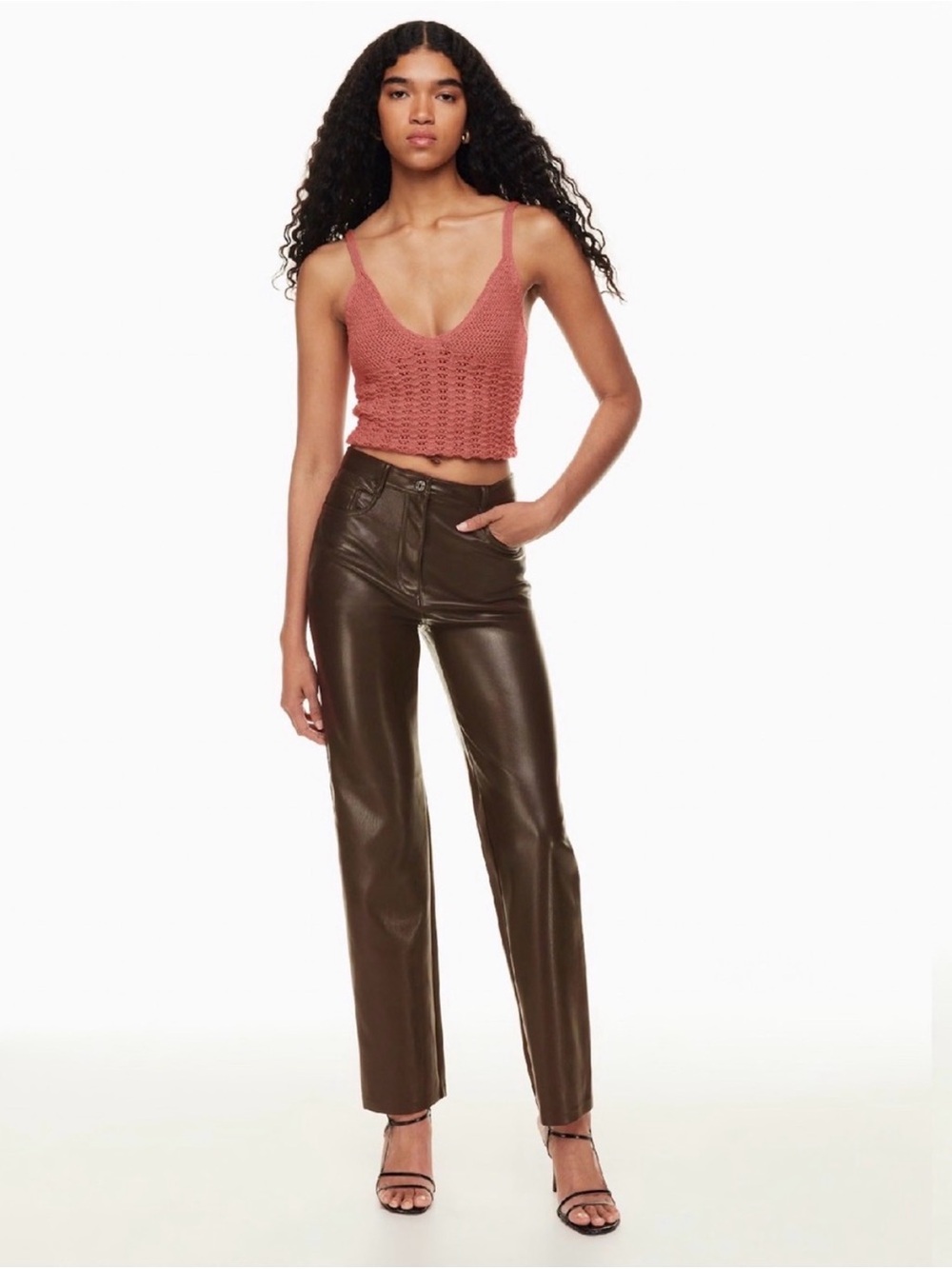 Wilfred Melina Pant - Vegan Leather, Rich Brown